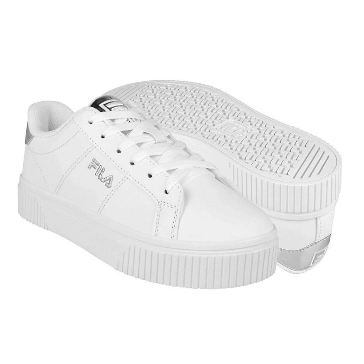 Tenis Fila Panache Simipiel Blanco/Plata Mujer - U