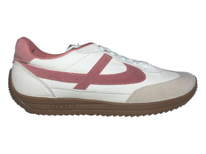 Tenis Panam Para Mujer Blanco Con Rosa Suela De Goma Casual