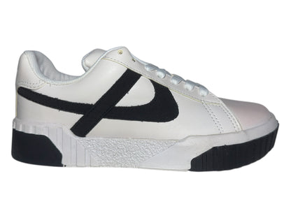 Tenis Panam Casuales Para Dama Con Plataforma Color Blanco Y Negro