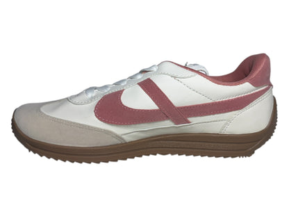 Tenis Panam Para Mujer Blanco Con Rosa Suela De Goma Casual