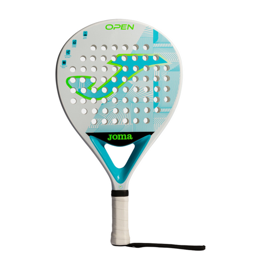 Pala de Pádel Joma Open Blanco Turquesa Flúor